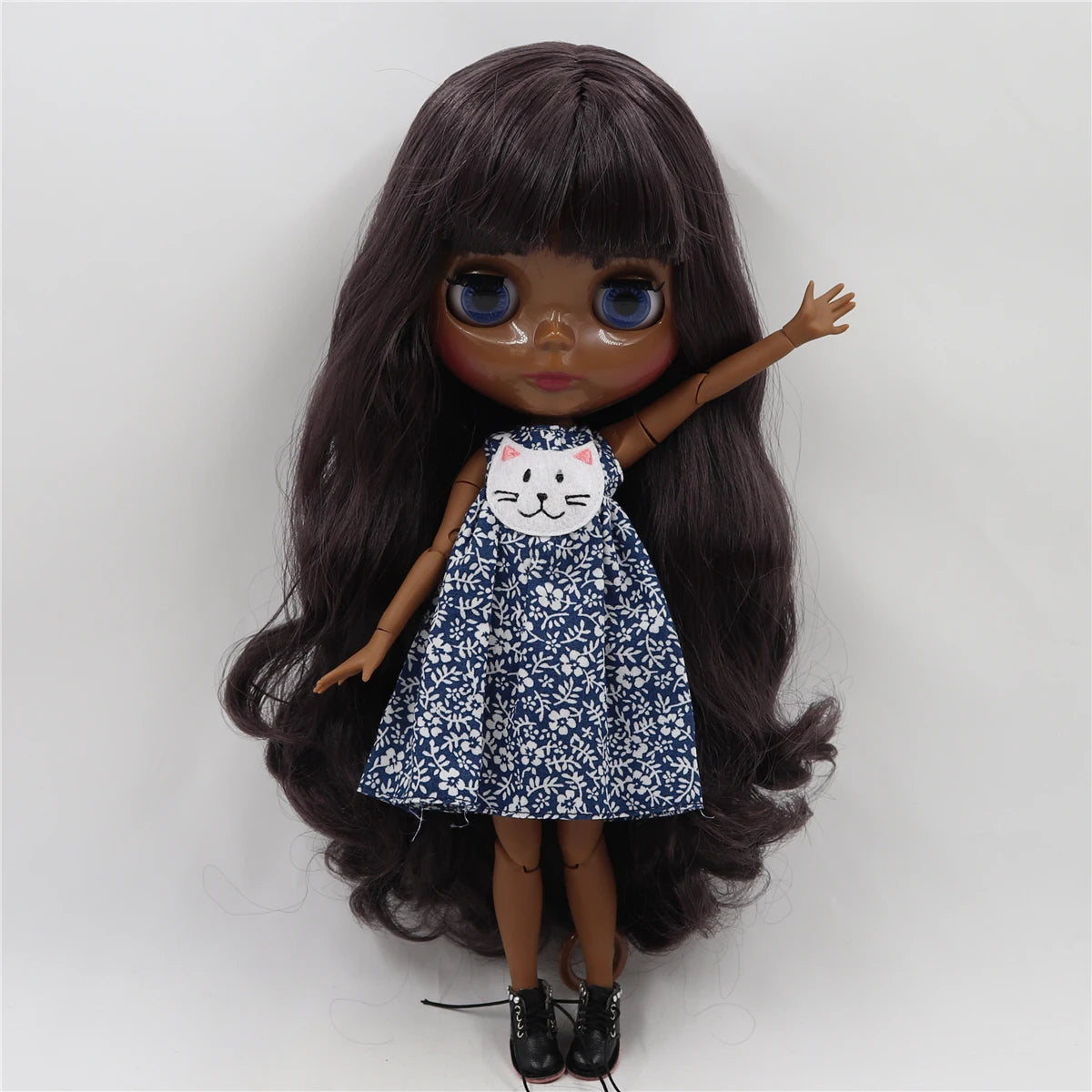 Black Skin Tone Deep Purple Hair Baby Doll