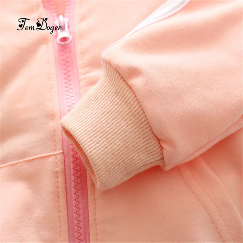 Fashion cotton long sleeve solid zipper jacket+pants 2pcs bebes tracksuit