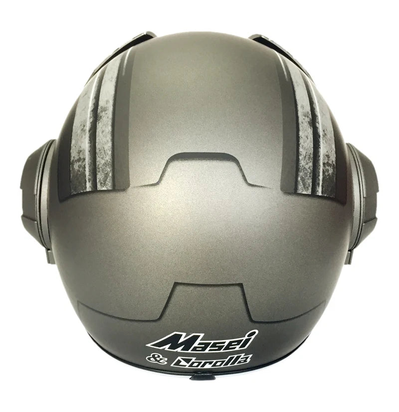 Gray Masei IRONMAN motorcycle retro open face helmet