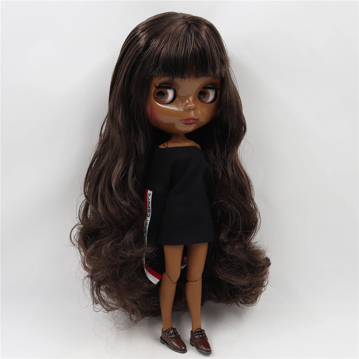 Black Mix Brown Hair 30cm Doll