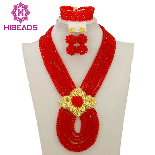 Hot New Nigerian African Beads Jewelry Set