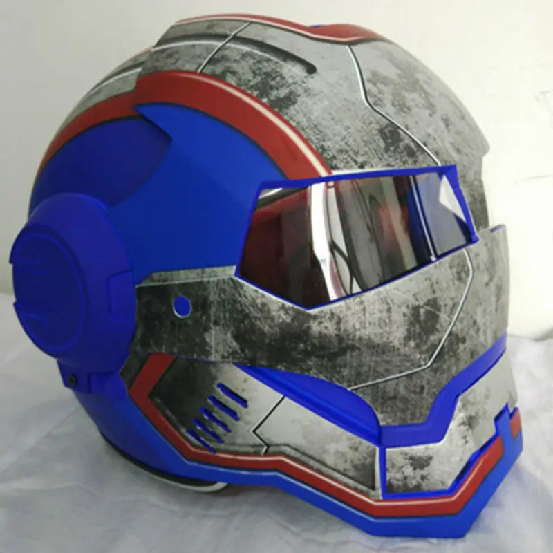 Matte Blue Retro motorcycle open face helmet
