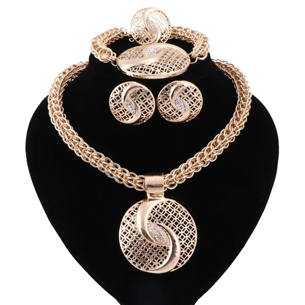 Silver Plated Big Nigerian African Beads Jewelry Set