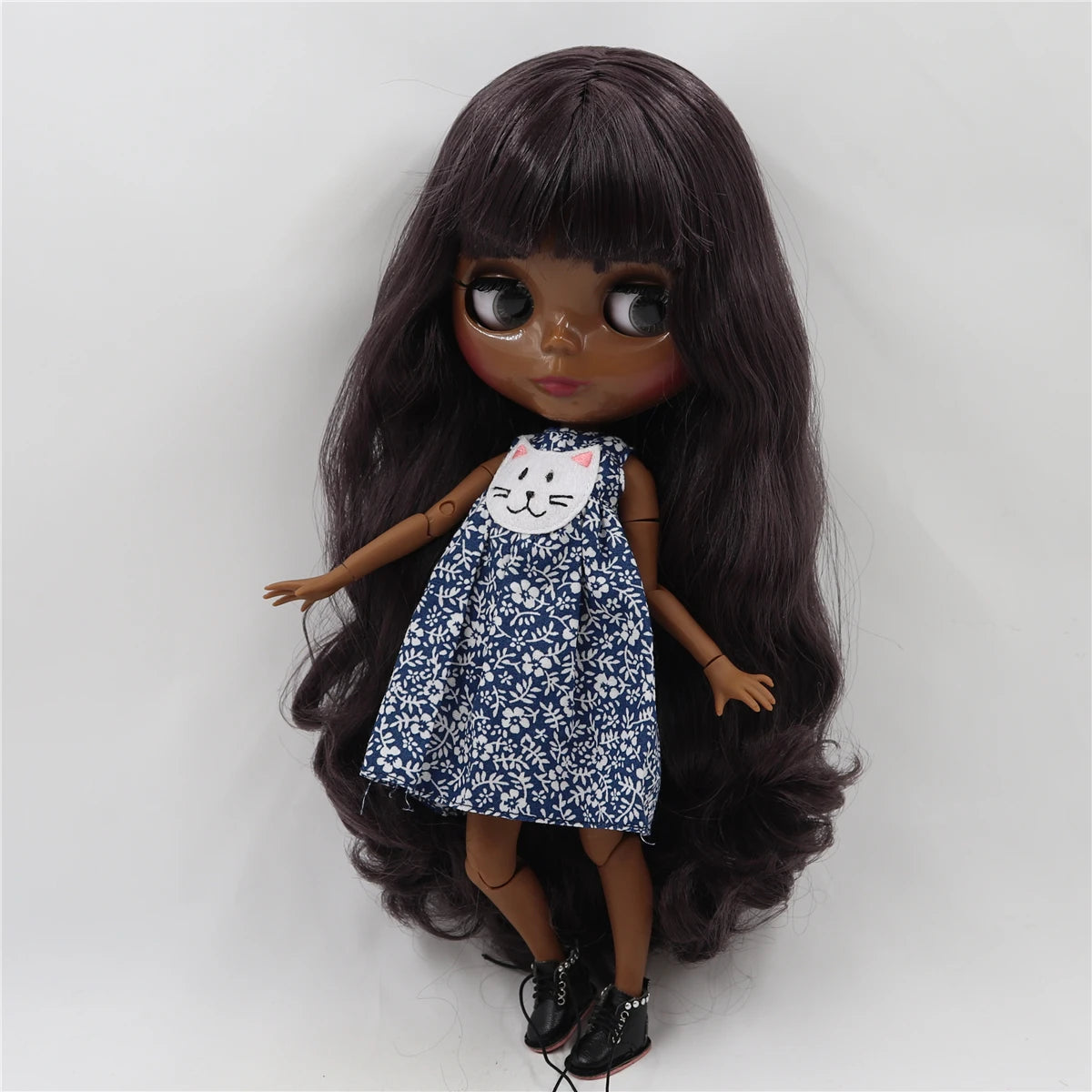 Black Skin Tone Deep Purple Hair Baby Doll