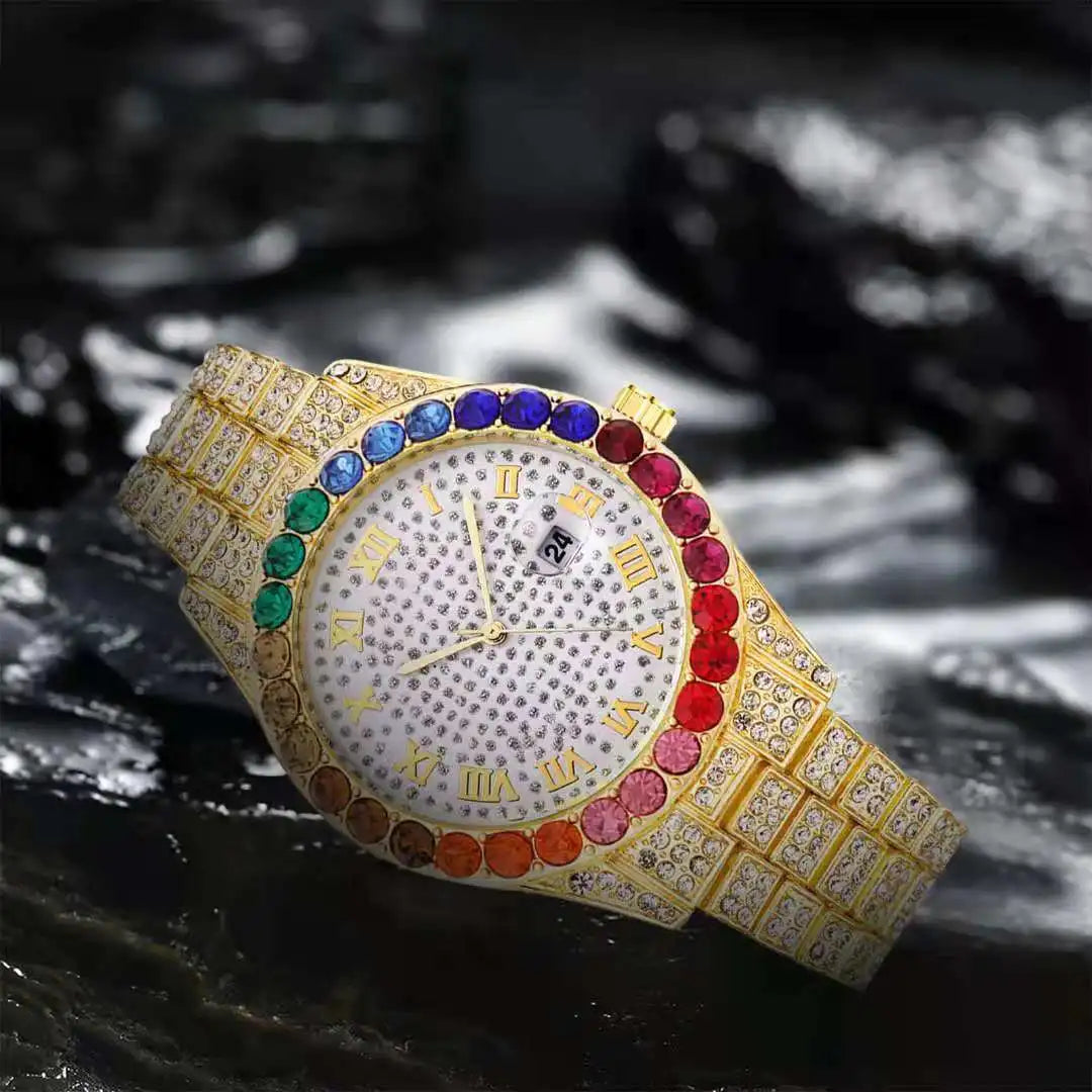 Iced Out Colorful Women Fashion Crystal Watch