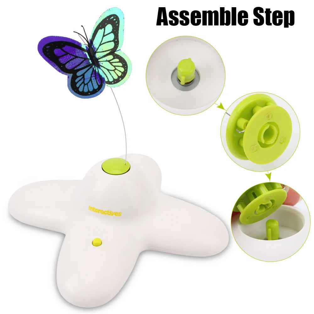 Cat Toy Interactive Flutter Bug 360 Degree Rotating Motion