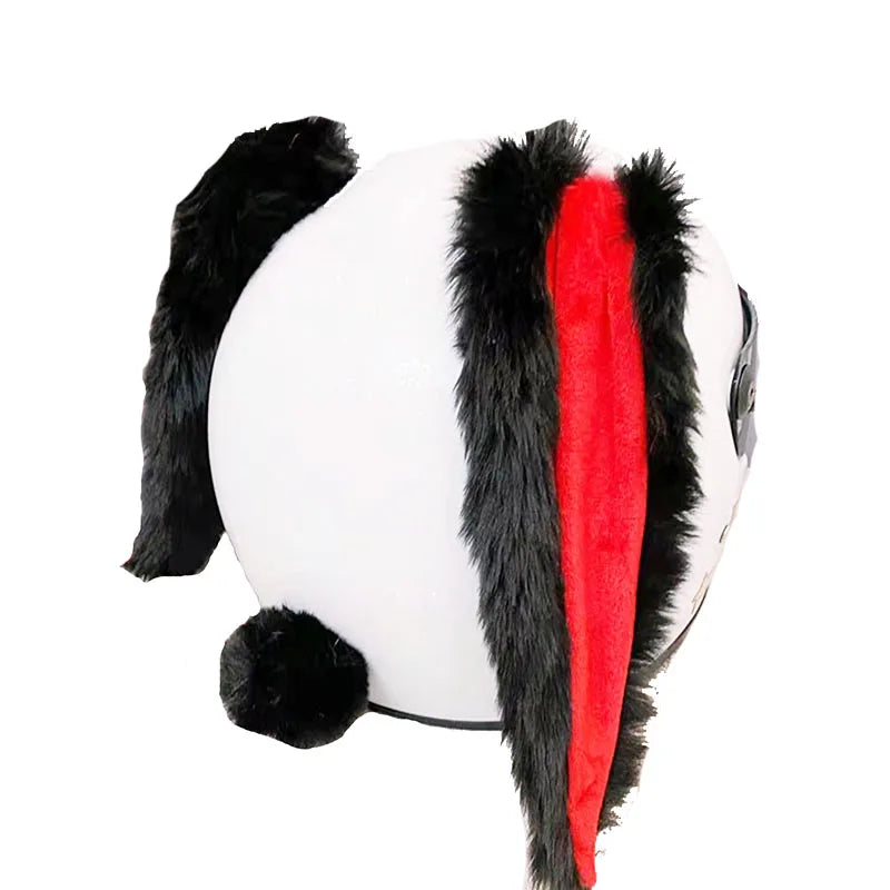 Motorcycle Plush Rabbit Ears Decor Motocross Full Face Helmet