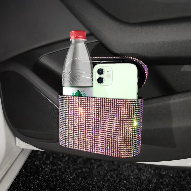 Bling Rhinestone Door Trash Bin