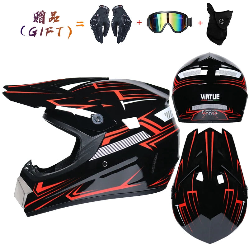 3 Piece Off-Road Helmet Set