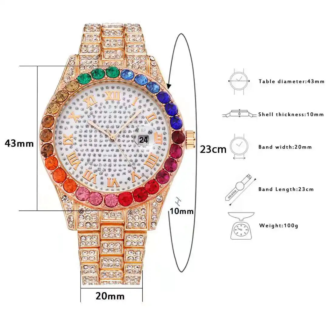 Iced Out Colorful Women Fashion Crystal Watch