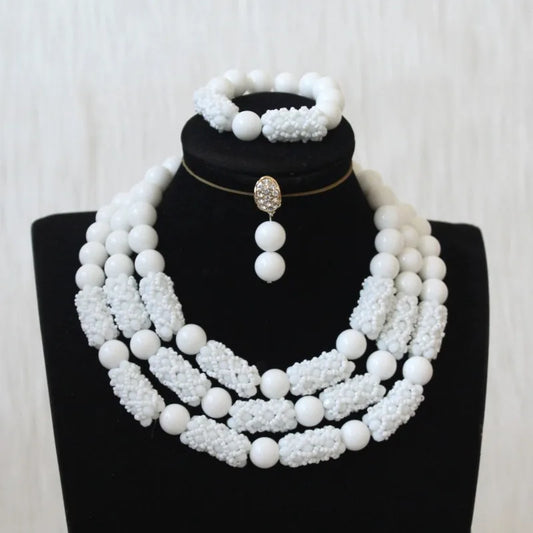 4UJewelry Pure White African Nigerian Traditional Beads