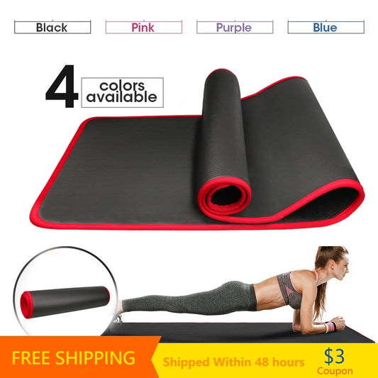 10MM Extra Thick 183cmX61cm Yoga Mats NRB Non-Slip