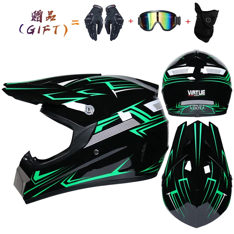 3 Piece Off-Road Helmet Set