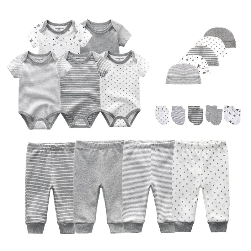 Unisex Baby Clothes Cartoon Bodysuits+Pants+Gloves+Hats