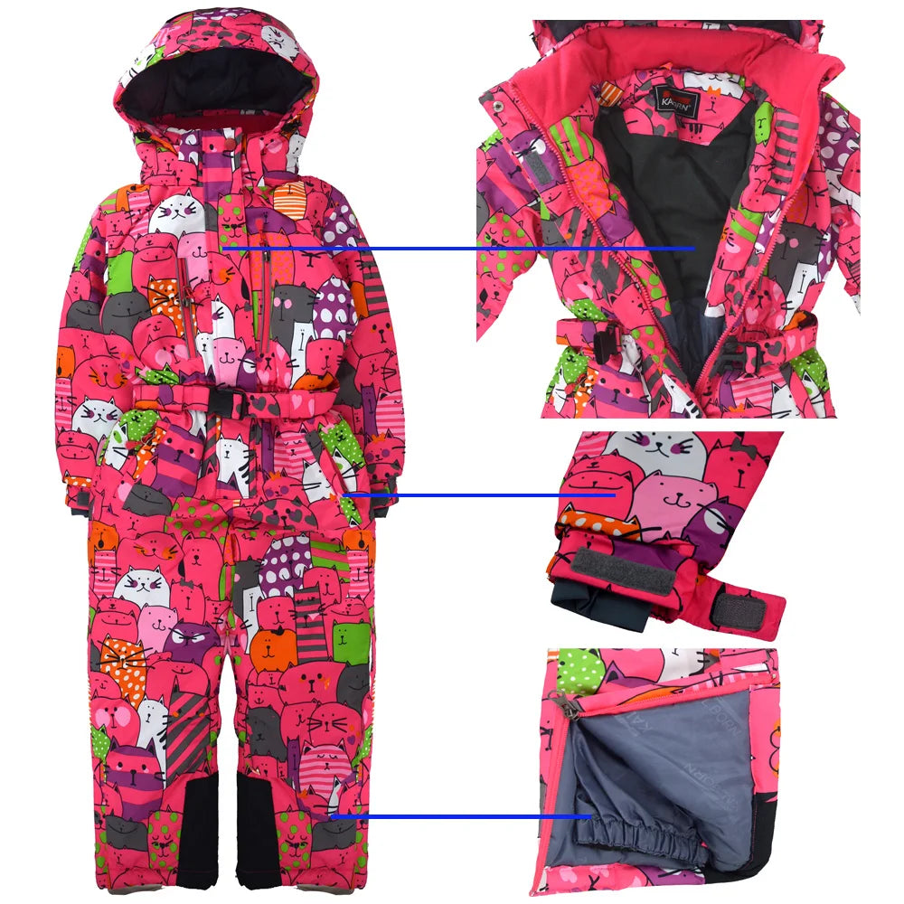 Children's winter outdoor ski suit windproof