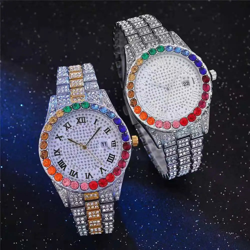 Iced Out Colorful Women Fashion Crystal Watch