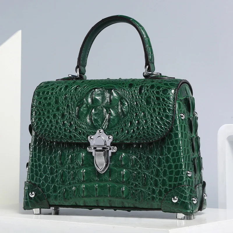 Exotic Alligator Leather Lady Cross Shoulder Bag