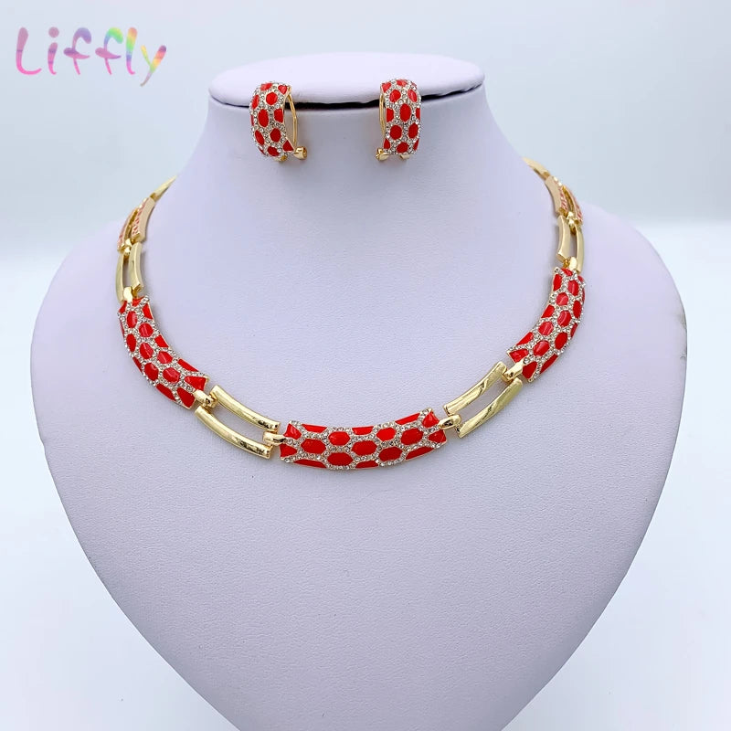 African Jewelry Sets Necklace Bracelet Earrings Rings for Women