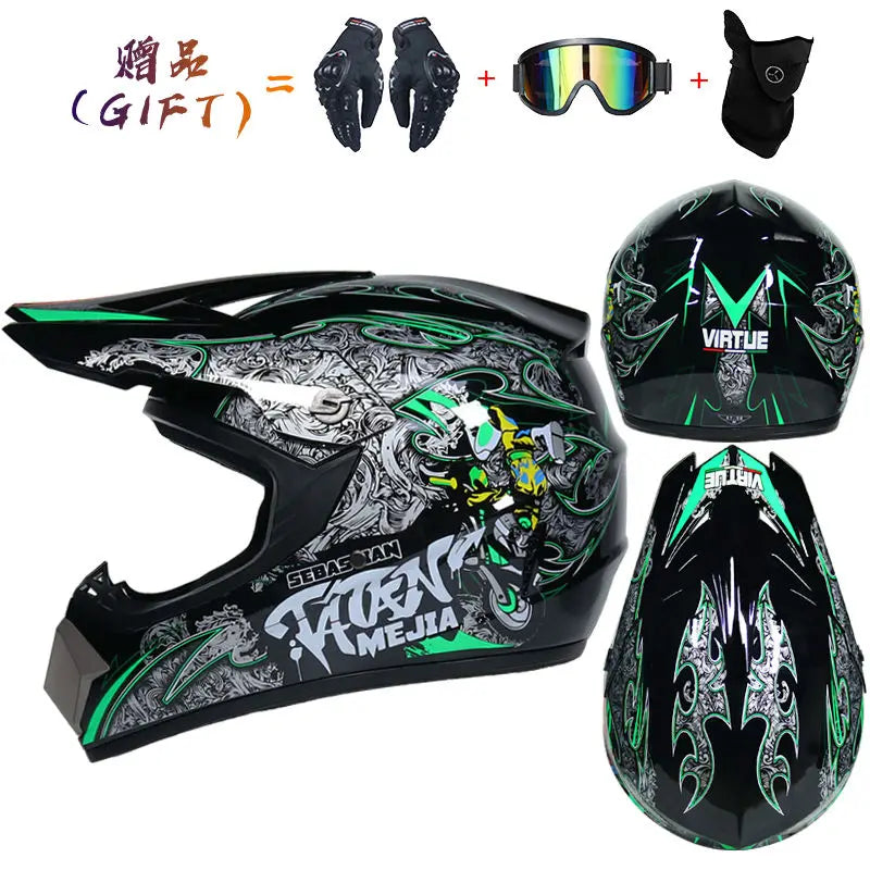 3 Piece Off-Road Helmet Set