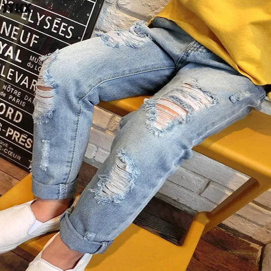 Fashion Denim Casual Loose Cuffed Jeans