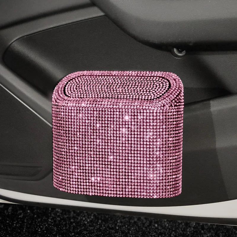 Bling Rhinestone Door Trash Bin