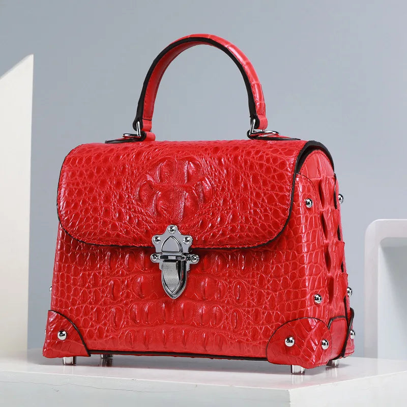 Exotic Alligator Leather Lady Cross Shoulder Bag