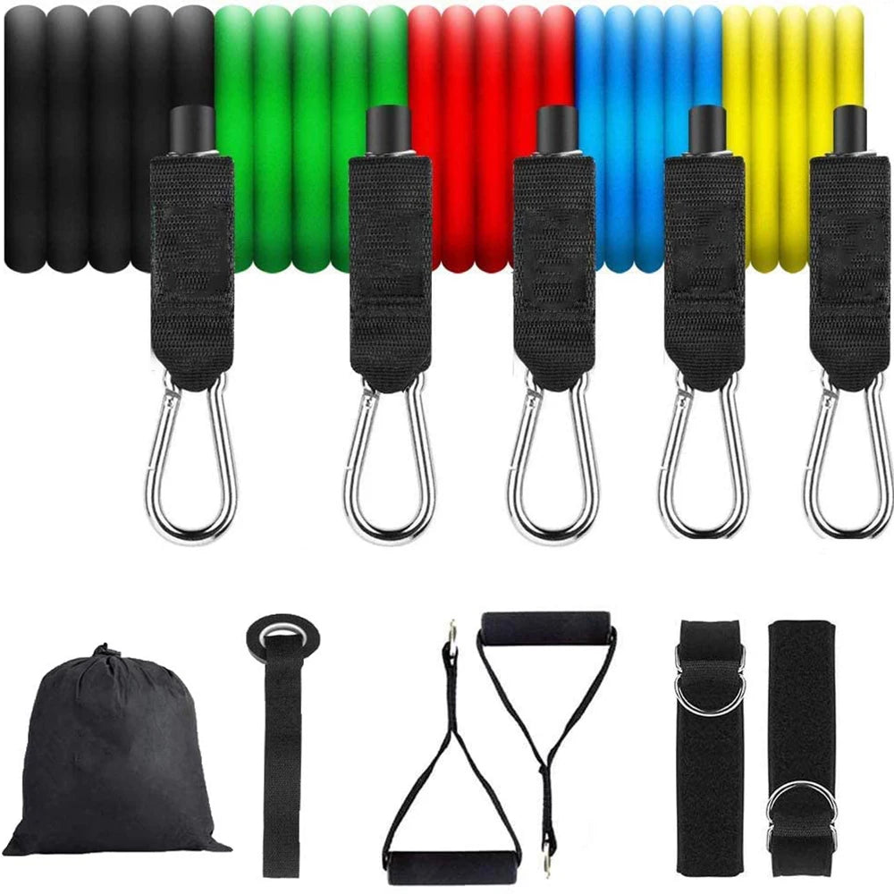 Latex Resistance Pull Band Rope for Pilates, Yoga, CrossFit, 11PCs