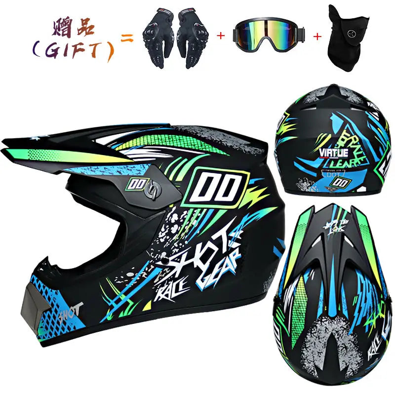 3 Piece Off-Road Helmet Set