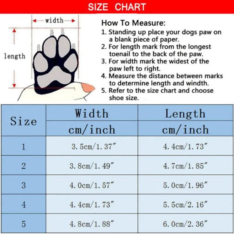 Waterproof Dog Shoes Winter Snow Boots Anti-Slip for Small Dogs