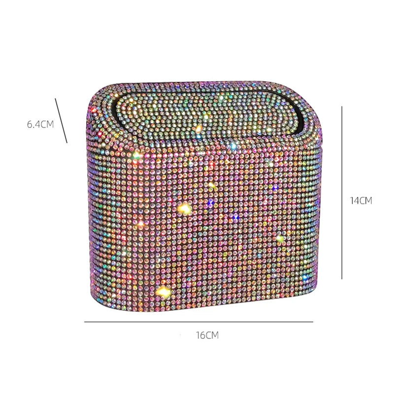 Bling Rhinestone Door Trash Bin