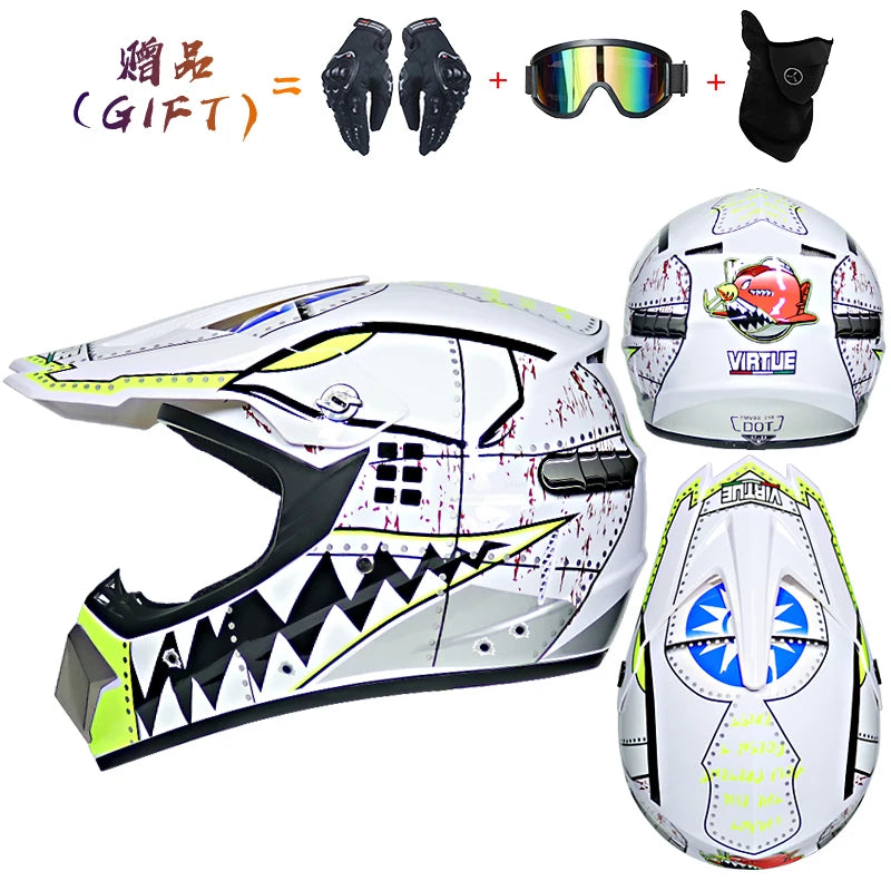 3 Piece Off-Road Helmet Set