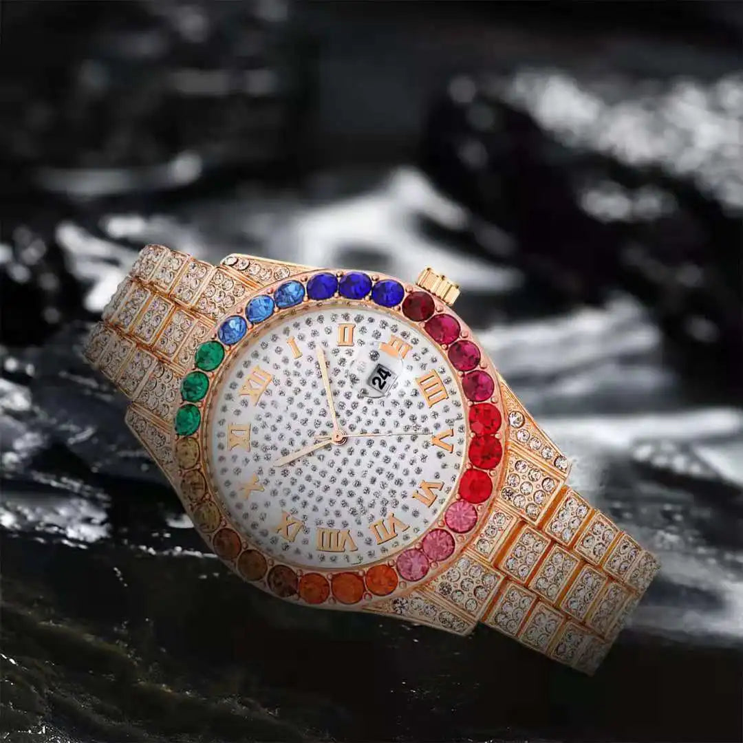 Iced Out Colorful Women Fashion Crystal Watch