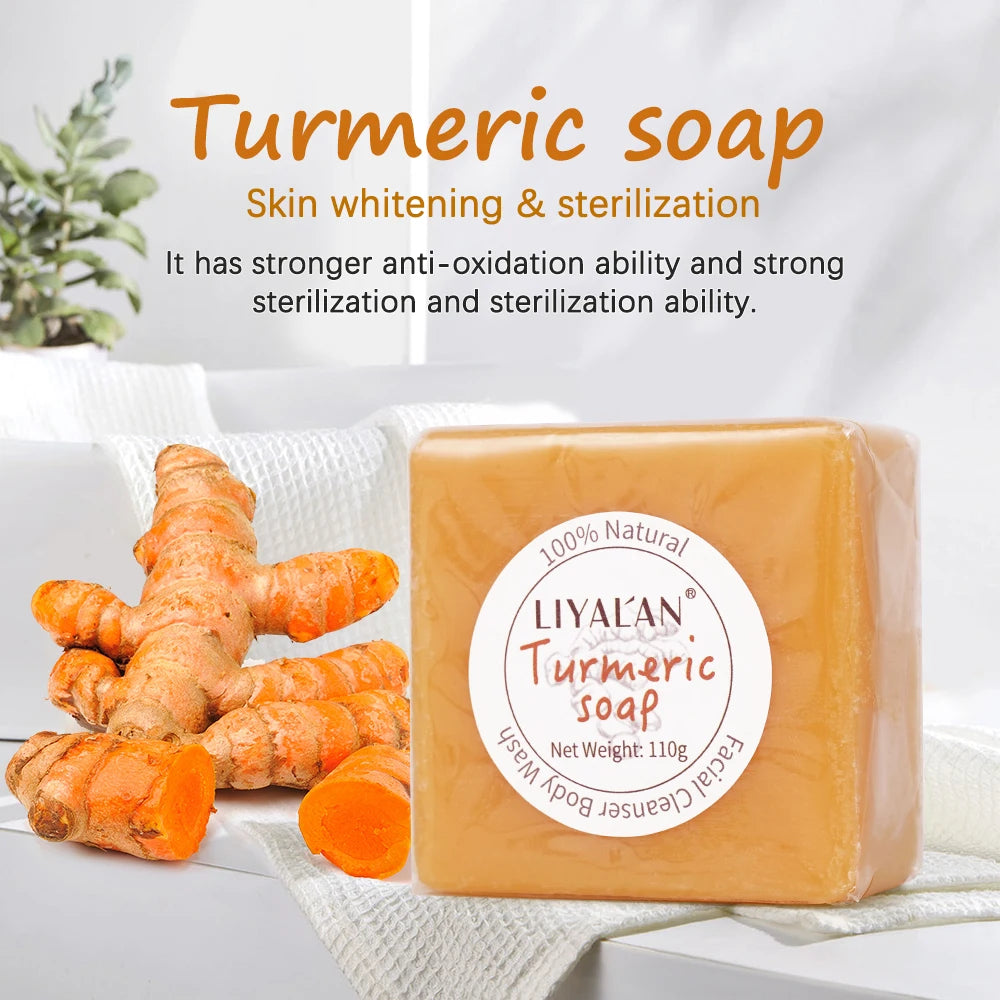 110g Turmeric Face Soap Acne Treatment Lighten Dark Spots