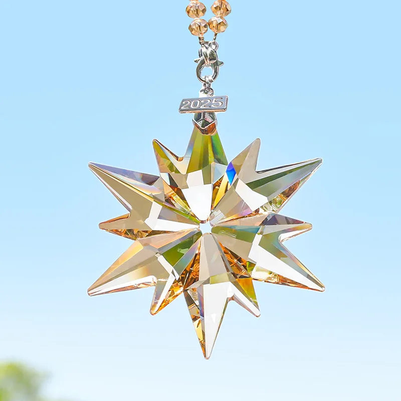 Colorful Transparent Crystal Snowflake Hanging Ornament