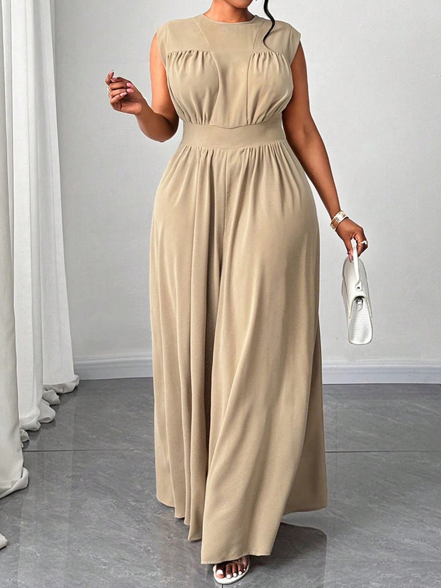 Women Plus Size Jumpsuit with Pockets