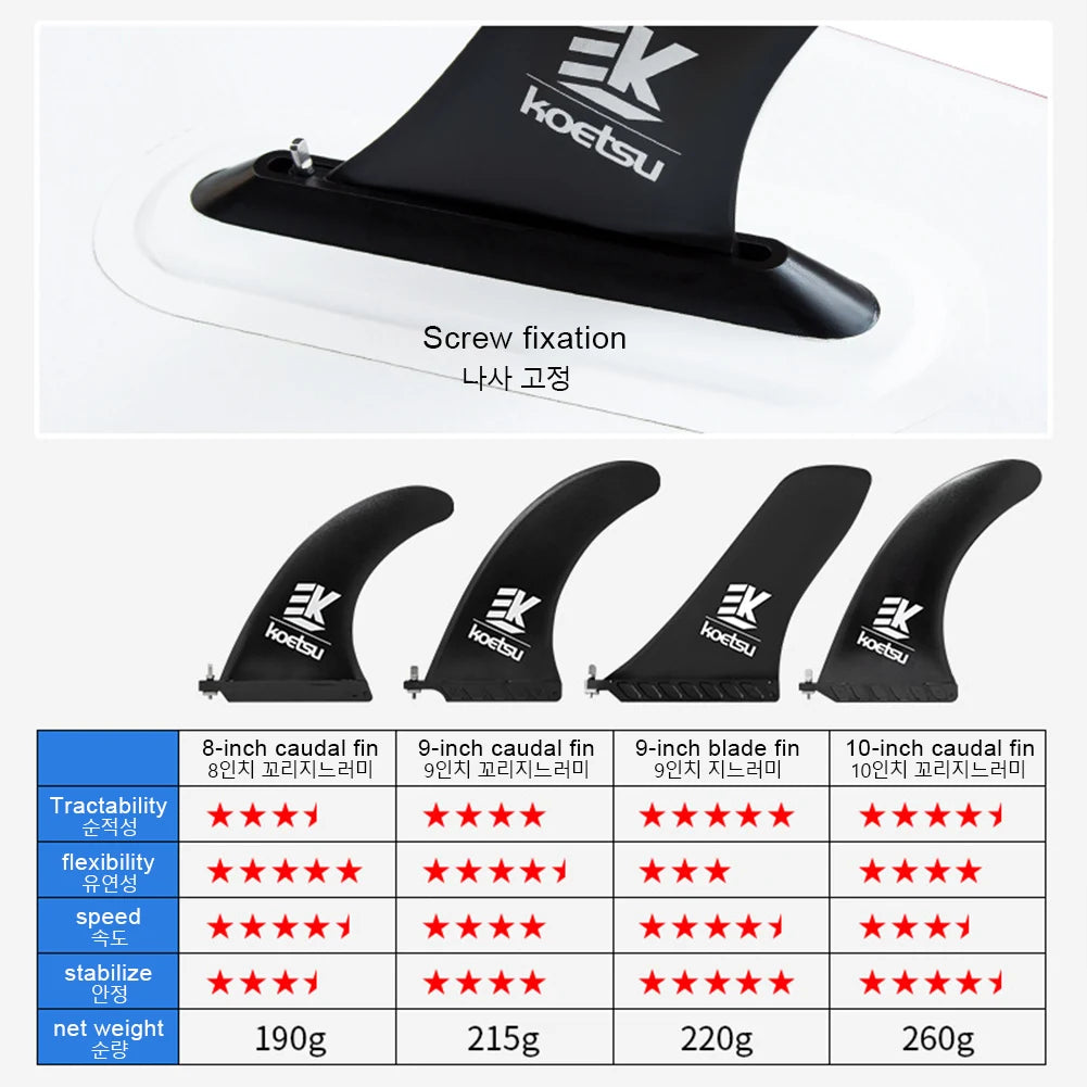 8/9/10 Inch Surfboard Fins with Fin Screw