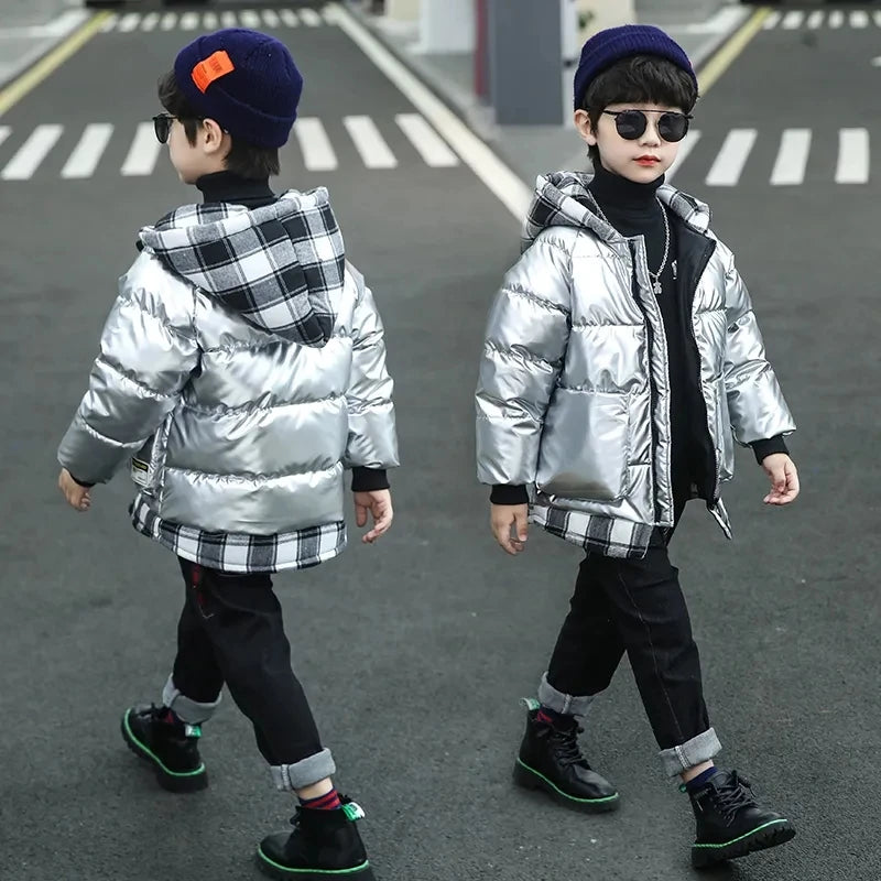 Boys Down Padded Winter Hooded Coat