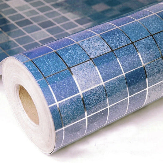 Blue Mosaic Self Adhesive Wallpaper Peel and Stick
