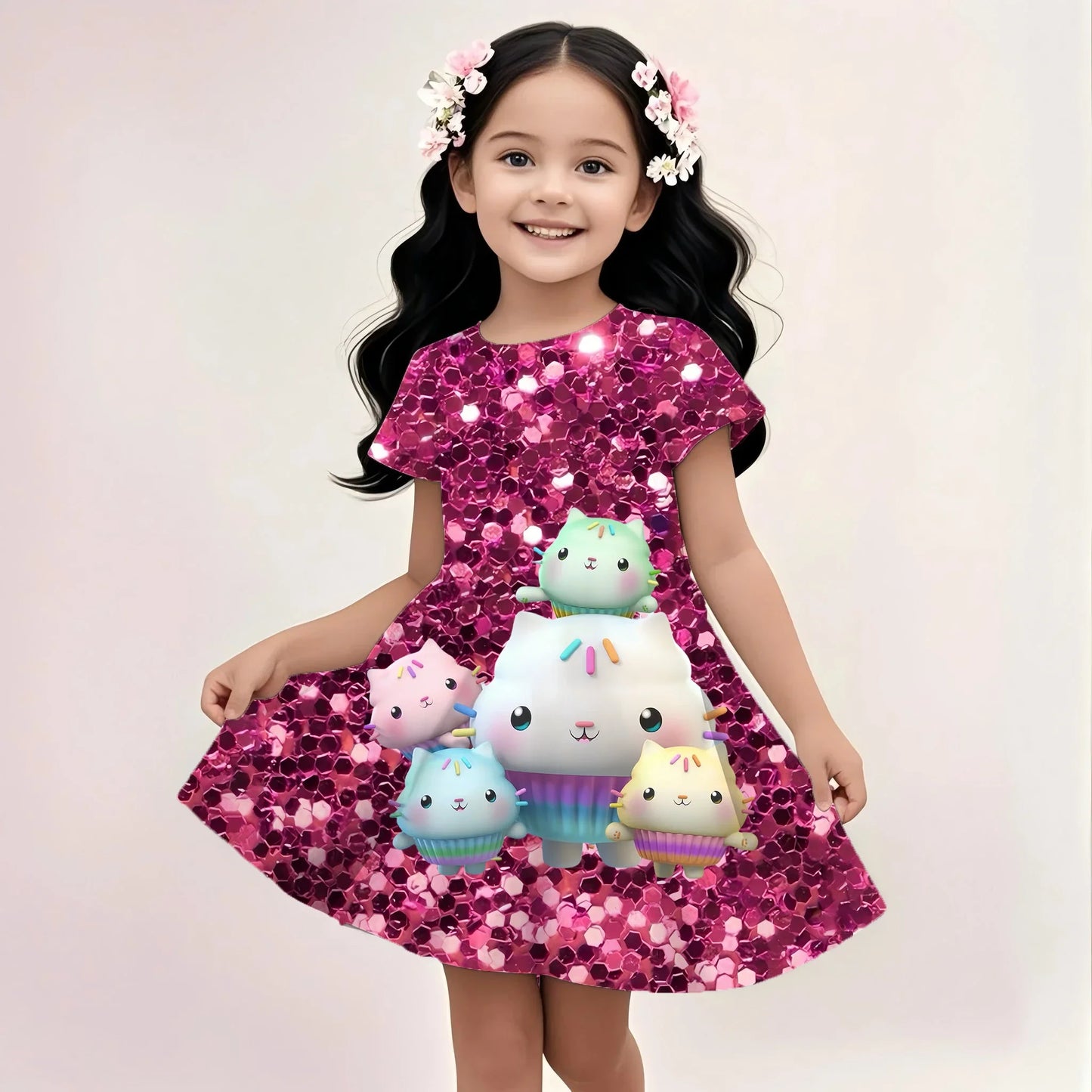 Sequins 3d Printed Gabby Dollhouse Dress