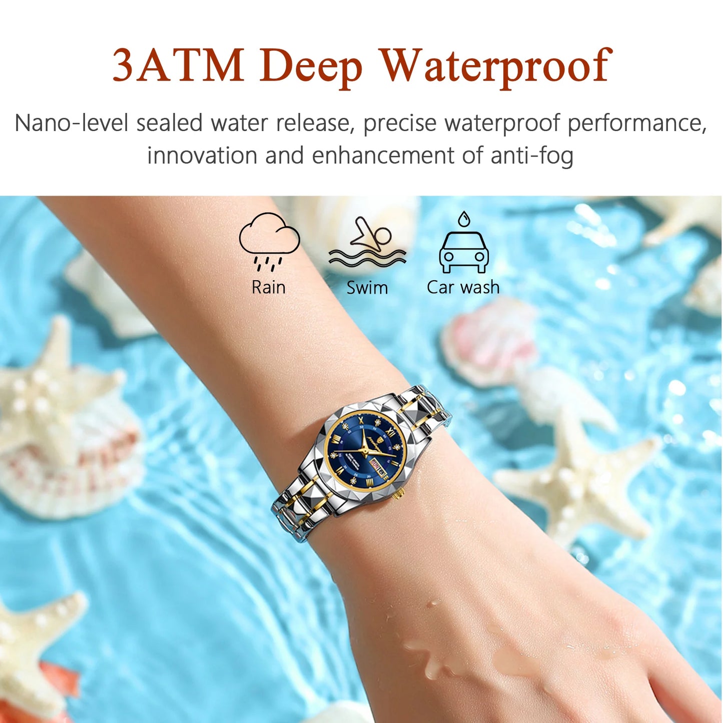 Luxury Ladies Dress Watch Luminous Waterproof