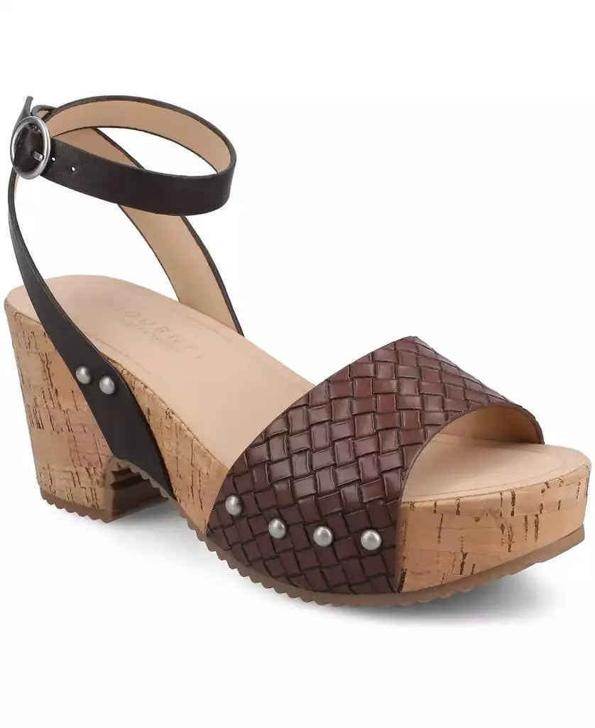 Journee Collection Vanessa Open Toe Platform Clog Heels