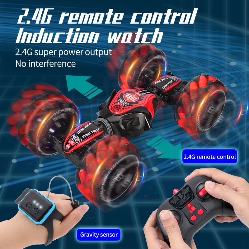 4WD RC Gesture Induction Music Light Stunt Remote Control Car