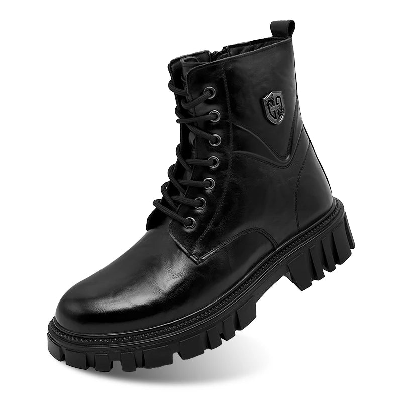 Genuine Leather High Top Classic Black Brown Boots