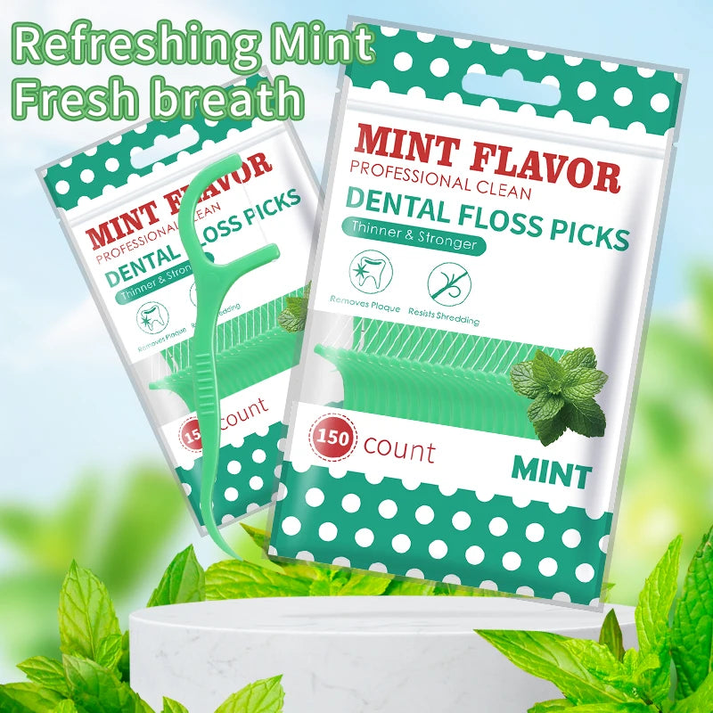 300PCS Mint Floss Sticks