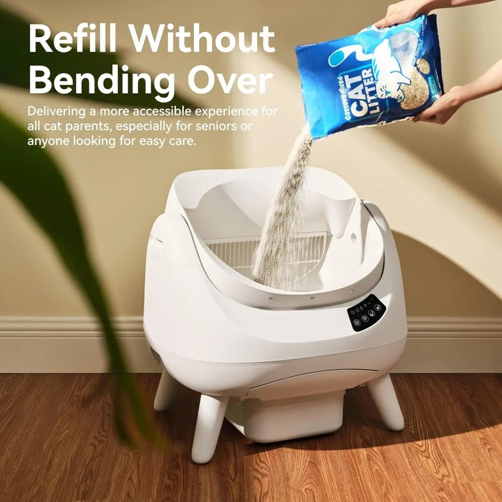 Self Cleaning Litter Box Open WiFi Safe Anti-Pinch Automatic