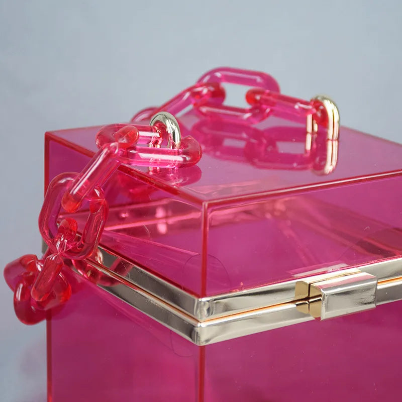 Transparent Square Acrylic Hand Bag