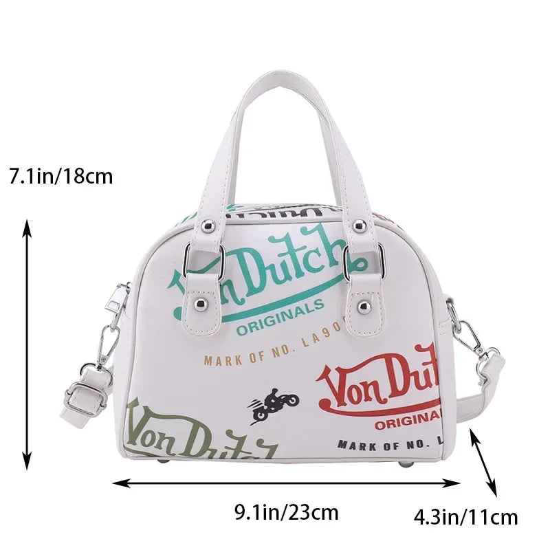 Crossbody Graffiti Handbag PU Leather