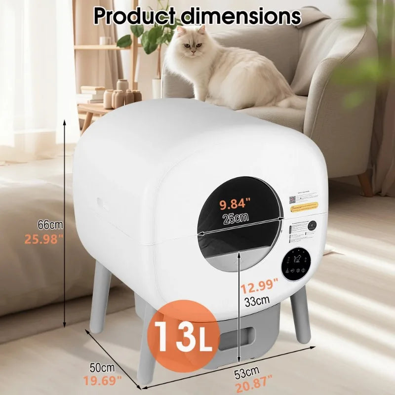 Extra Large Automatic Litter Box Self Cleaning Odor-Free