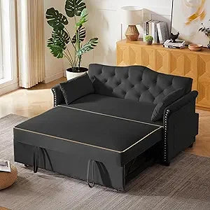 65'' Convertible Sleeper Sofa Bed with Adjustable Backrest