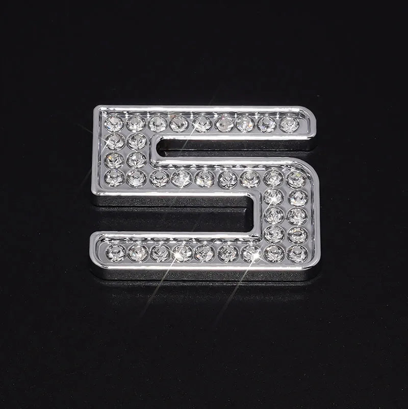 Silver Rhinestone Letters Numbers Car Stickers for Women and Girls